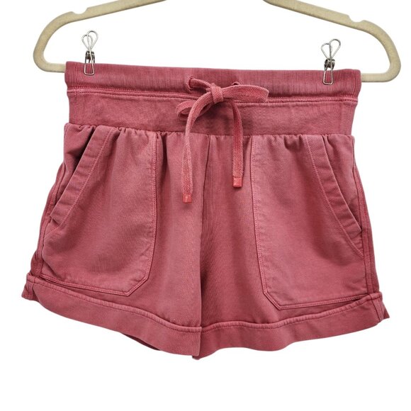 Zella Womens XS Shorts Organic Cotton Salmon PInk High Rise Sweat Shorts Pockets - Picture 1 of 9
